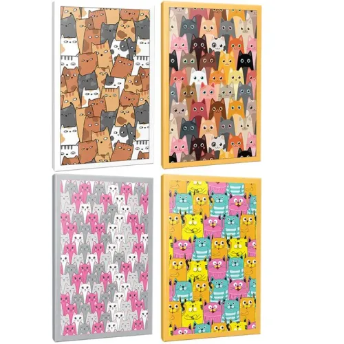 Kedi Temalı 4 Defter - Set 1