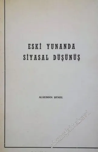 Eski Yunanda Siyasal Düşünüş -        1968