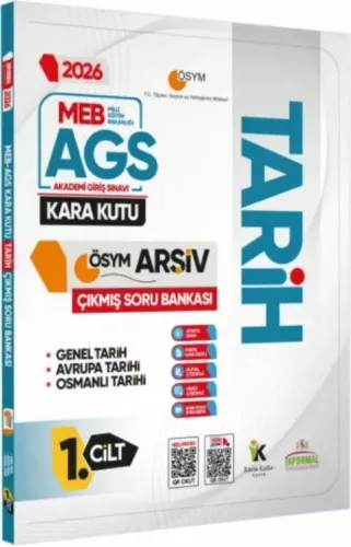 Kara Kutu Yayınları 2026 MEB-AGS Tarihin Kara Kutusu 1.Cilt (Genel ve Osmanlı Tarihi) ÖSYM Çıkmış Çözümlü Soru Bankası