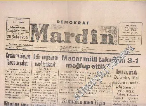 Demokrat Mardin Günlük Siyasi Gazete - Sayı: 501  Yıl: 2    Şubat