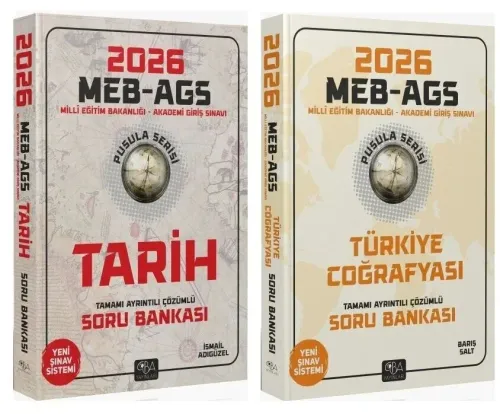 CBA Yayınları 2026 MEB-AGS Tarihin ve Coğrafya Pusulası Soru Bankası 2'li Set