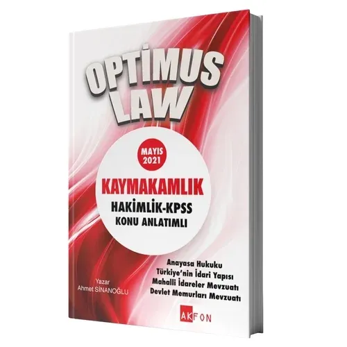 Akfon Yayınları 2021 Optimus Law Kaymakamlık Hakimlik KPSS Konu Anlatımı