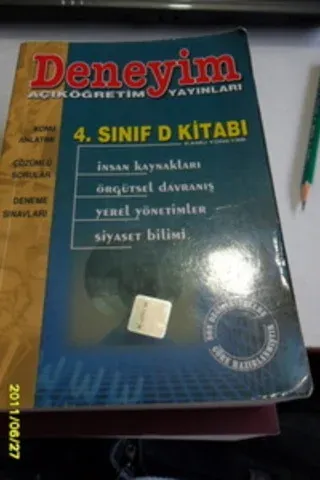 4. Sınıf Kamu Yönetimi Bölümü D Kitabı