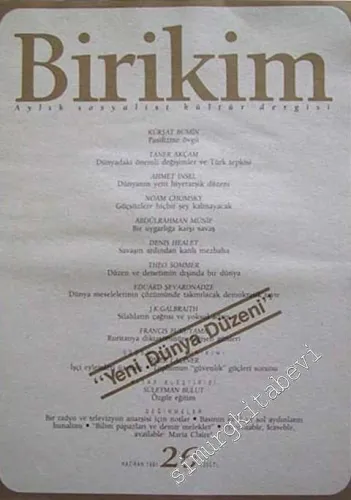 Birikim Aylık Sosyalist Kültür Dergisi - Sayı: 26, Haziran 1991