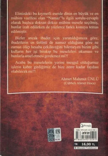99 Soruda Namaz Sorular ve Cevaplarıyla Namaz Fıkhı Ahmet Mahmut Ünlü 