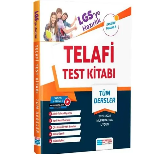 Evrensel İletişim Yayınları LGS ye Hazırlık Telafi Test Kitabı Video Çözümlü Evrensel İletişim