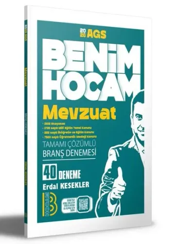 Benim Hocam Yayınları 2026 MEB-AGS Mevzuat 40 Deneme Çözümlü