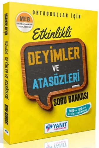 Yanıt Yayınları 8. Sınıf LGS Atasözleri ve Deyimler Soru Bankası