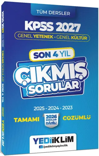 Yediiklim Yayınları 2027 KPSS Genel Yetenek Genel Kültür Son 4 Yıl Tam