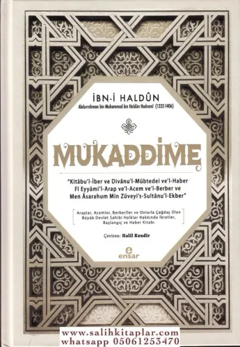 Mukaddime İbni Haldun Ebu Zeyd Veliyyüddin Abdurrahman b. Muhammed İbn