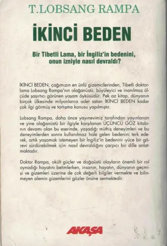 İkinci Beden T. Lobsang Rampa Akaşa Yayınları %50 indirimli