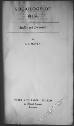 Sociology of Film: Studies and Documents CİLTLİ -