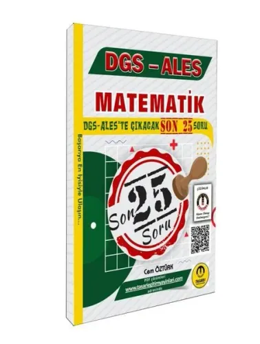 Tasarı Yayınları DGS ALES Matematik Son 25 Çıkacak Soru Bankası