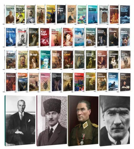 45 Dünya Klasiği ve  4 Adet 64 Sayfa Atatürk Temalı Çizgili Defter Seti -2