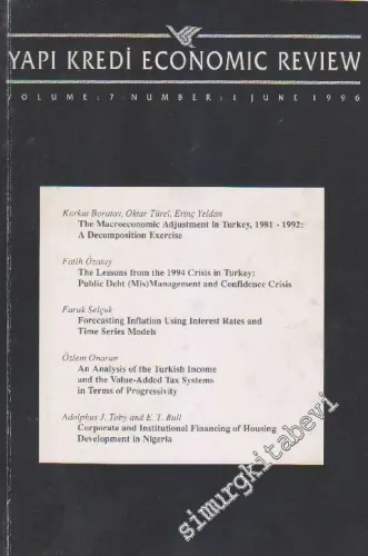 Yapı Kredi Economic Review  - Volume: 7 - Number: 1      June 1996