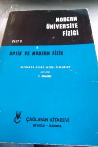 Modern Üniversite Fiziği Cilt 3 Optik ve Modern Fizik