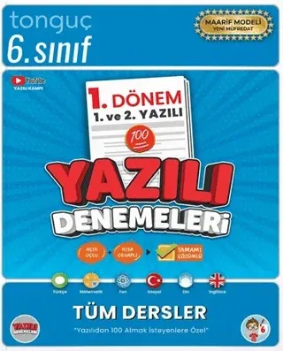 Tonguç Akademi 6. Sınıf Yazılı Denemeleri 1. Dönem 1 ve 2. Yazılı