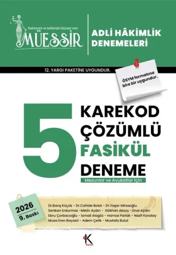 MÜESSİR Adli Hakimlik Fasikül 5 Deneme Karekod Çözümlü