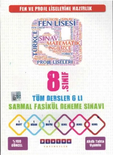 Platon 8. Sınıf Tüm Dersler 6'lı Sarmal Fasikül Deneme Sınavı