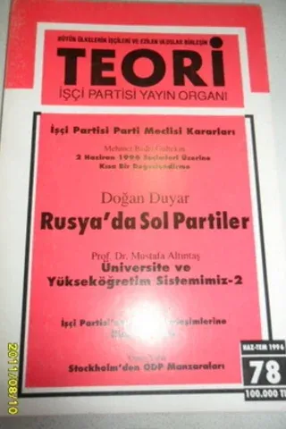 Teori Aylık Dergi 1996 / 78