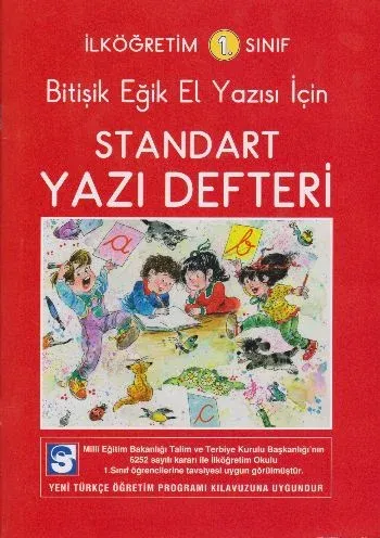 İlköğretim 1. Sınıf Bitişik Eğik El Yazısı İçin Standart Yazı Defteri