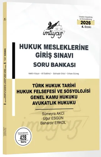 İMTİYAZ 2026 HMGS Türk Hukuk Tarihi Hukuk Felsefesi ve Sosyolojisi Genel Kamu Hukuku Avukatlık Hukuku Soru Bankası