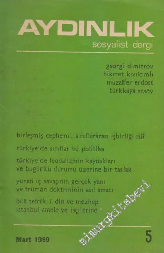 Aydınlık Aylık Sosyalist Dergi - Sayı: 5  - Mart 1969