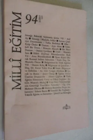 Milli Eğitim Dergisi 1990 / 94