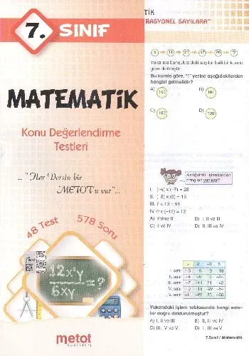 7. Sınıf Matematik Konu Değerlendirme Testleri Kolektif