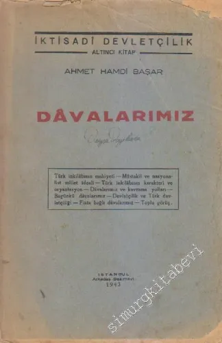 Davalarımız: İktisadi Devletçilik Altıncı Kitap -        1943