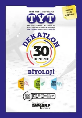 Ankara Yayıncılık TYT Dekatlon Biyoloji 30 Deneme