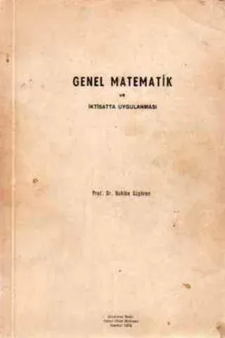 Genel Matematik ve İktisatta Uygulanması