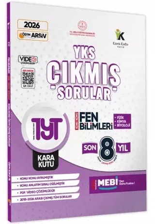 Karakutu Yayınları 2026 TYT Fen Bilimleri Karakutu ÖSYM Çıkmış Soru Bankası Çözümlü Konu Konu Son 8 Yıl
