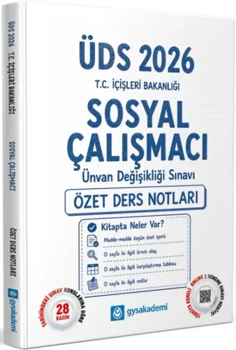 GYSAkademi 2026 ÜDS T.C. İçişleri Bakanlığı Sosyal Çalışmacı Özet Ders