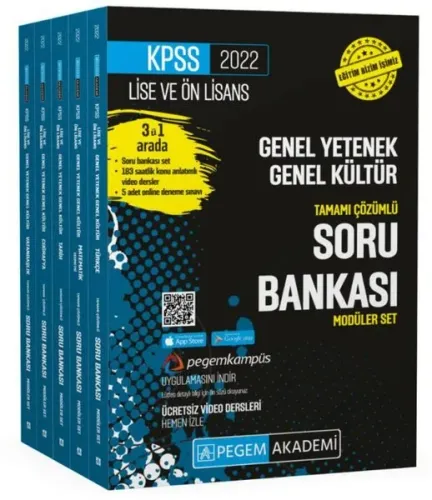 2022 Kpss Lise Ve Önlisans Genel Yetenek Genel Kültür Tamamı Çözümlü Soru Bankası Seti