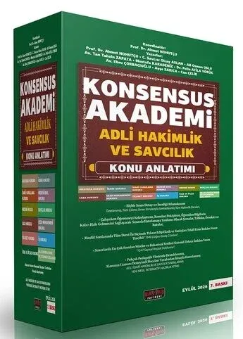 Savaş Yayınları 2026 KONSENSUS Akademi Adli Hakimlik ve Savcılık Konu 