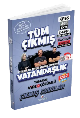 Dizgi Kitap Yayınları 2026 Vatandaşlık Tüm Sınavlar Tamamı Video Çözümlü Çıkmış Sorular