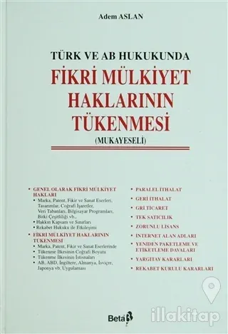 Türk ve AB Hukukunda Fikri Mülkiyet Haklarının Tükenmesi (Ciltli)