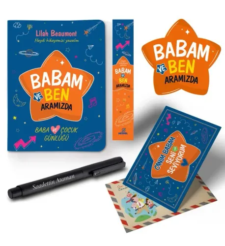Babam ve Ben Aramızda Ayraç Kartpostal Kalem - Siyah