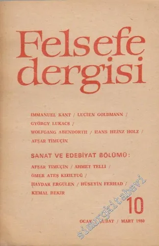 Felsefe Dergisi - Sayı: 10, Ocak - Şubat - Mart 1980