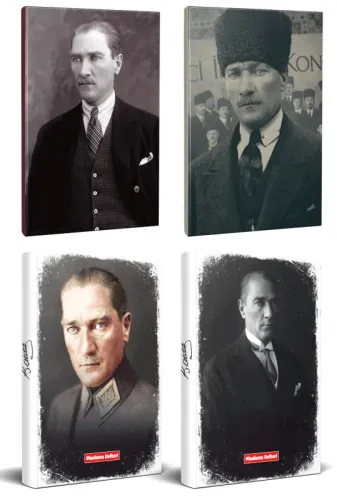 4lü Atatürk 64 Sayfa 13,5x19,5cm Defter ve 176 Sayfa Planlama Defteri 