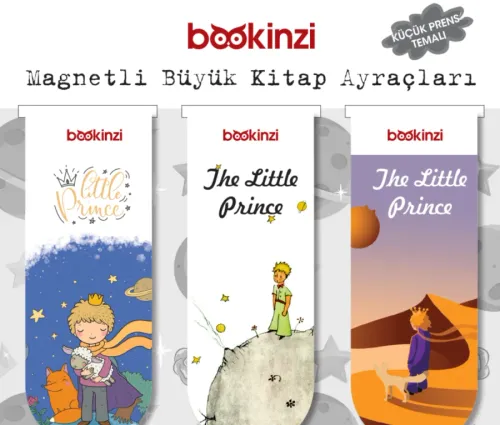 Magnetli Büyük Kitap Ayraç / Küçük Prens Temalı (3 Adet)