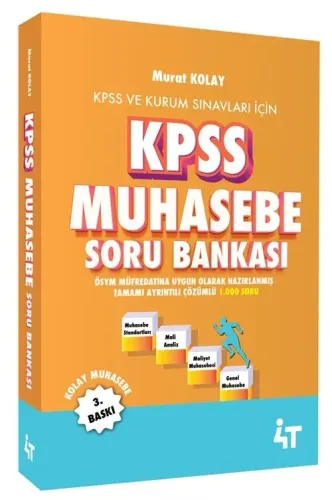 4T Yayınları KPSS A Grubu Kolay Muhasebe Soru Bankası