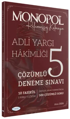 Monopol Yayınları 2026 Adli Yargı Hakimliği 5 Deneme Çözümlü