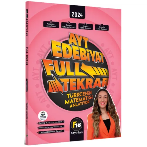 F10 AYT Edebiyat Türkçenin Matematiği Full Tekrar Video Ders Kitabı 2024