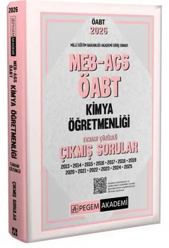 Pegem Yayınları 2026 MEB AGS ÖABT Kimya Öğretmenliği Tamamı Çözümlü Çı