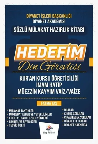 Dizgi Kitap Yayınları DİB Diyanet İşleri Başkanlığı Hedefim Din Görevl