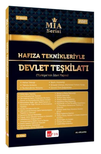 Akfon Yayınları Mia Serisi Hafıza Teknikleriyle Devlet Teşkilatı ( Türkiyenin İdari Yapısı )
