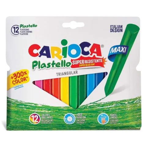 CARİOCA PLASTELLO PASTEL BOYA YIKANABİLİR JUMBO ÜÇGEN 12 Lİ 42671