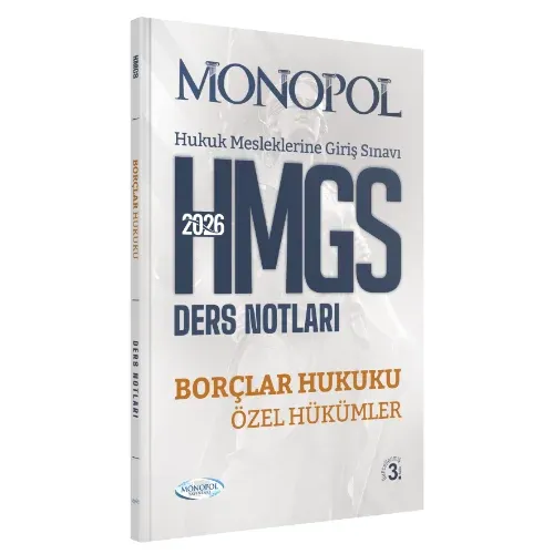 HMGS Borçlar Hukuku Özel Hükümler Ders Notları